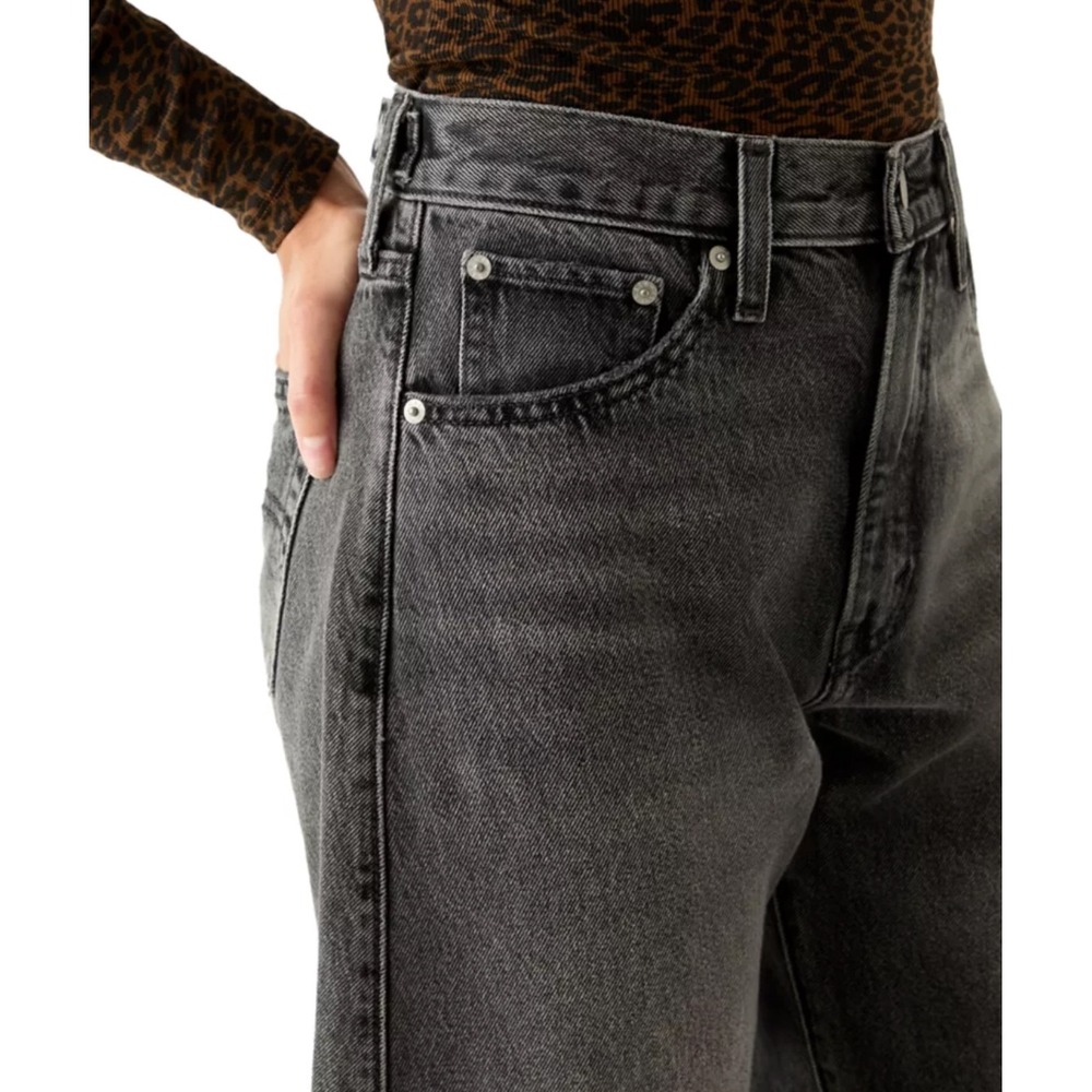 Levi's Cinch Barrel Jeans Women 28 Black High Rise Loose Curved Leg NEW - Picture 4 of 10